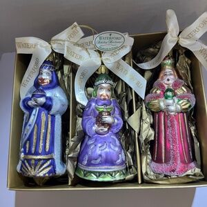 WATERFORD HOLIDAY HEIRLOOM NATIVITY SERIES 3 WISE MEN ORNAMENTS ORIGINAL BOX